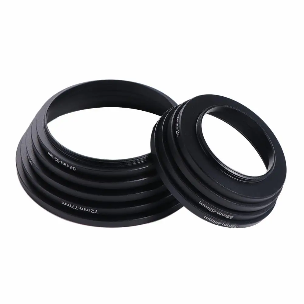 

9pcs Filter Ring Adapter Set Step Up Rings 37-82mm UV ND CPL Camera Ring Adapter Metal Aluminum Alloy Lens Adapter Filter
