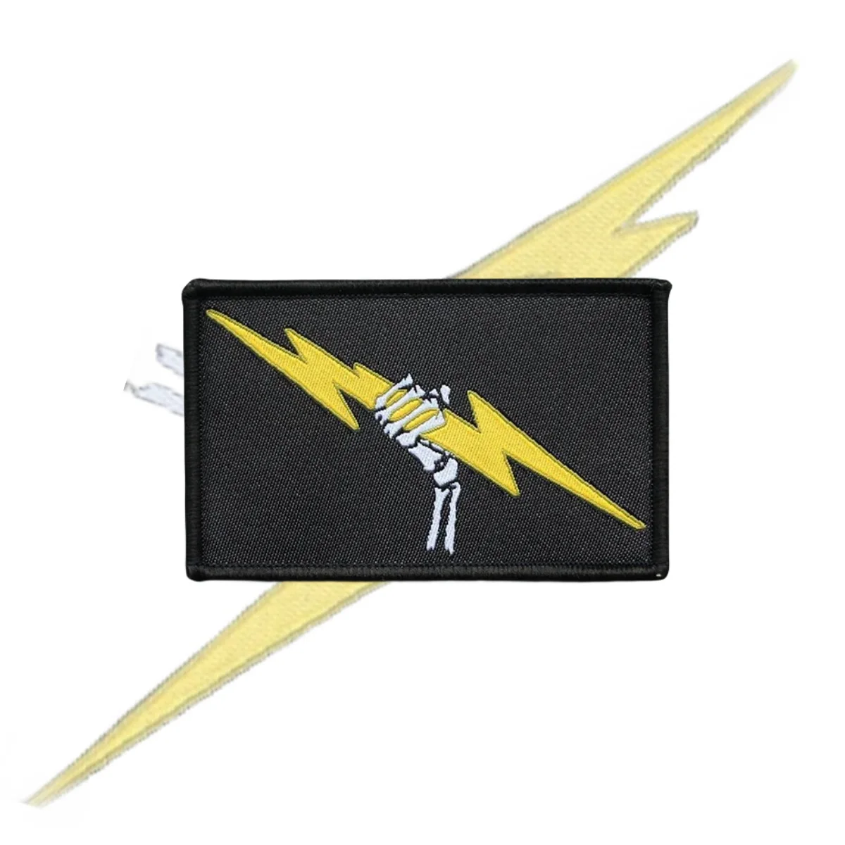 

Skull Lightning Hook & Loop Embroidered Patches Tactical Armband BOLT Morale Badge Outdoor Equipment Backpack Decorative Sticker