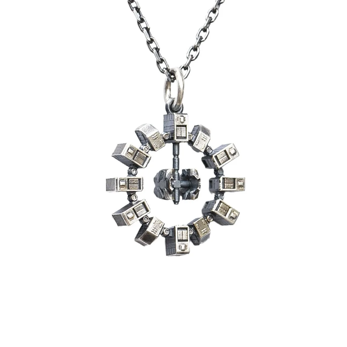 Interstellar Eternal Spaceship Retro Personalized Pendant Necklace Trendy Hip Hop Hoodie Chain Couple Creative Neck Chain - view 6