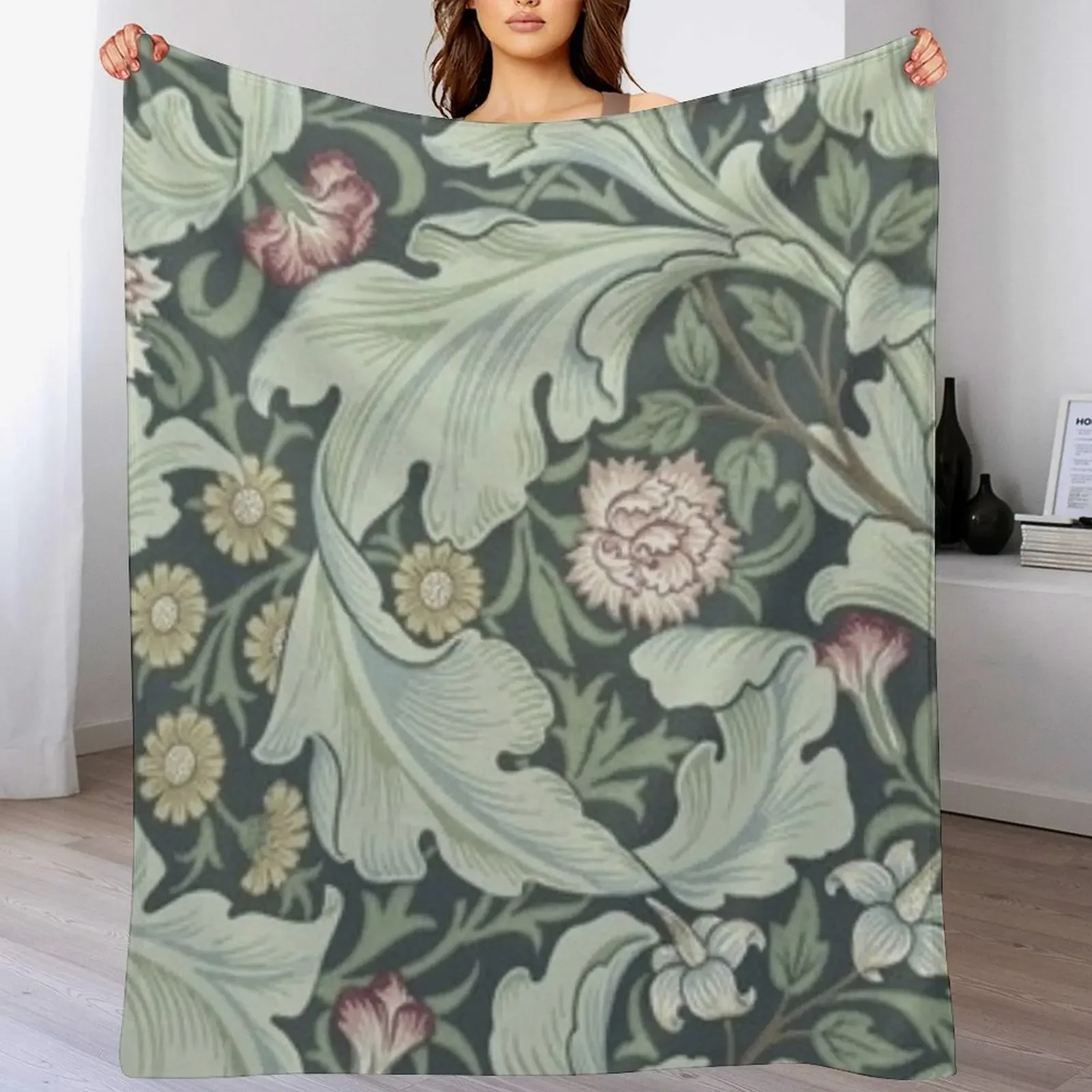 william Morris floral design Throw Blanket Vintage Blankets For Sofas Hairys Blankets