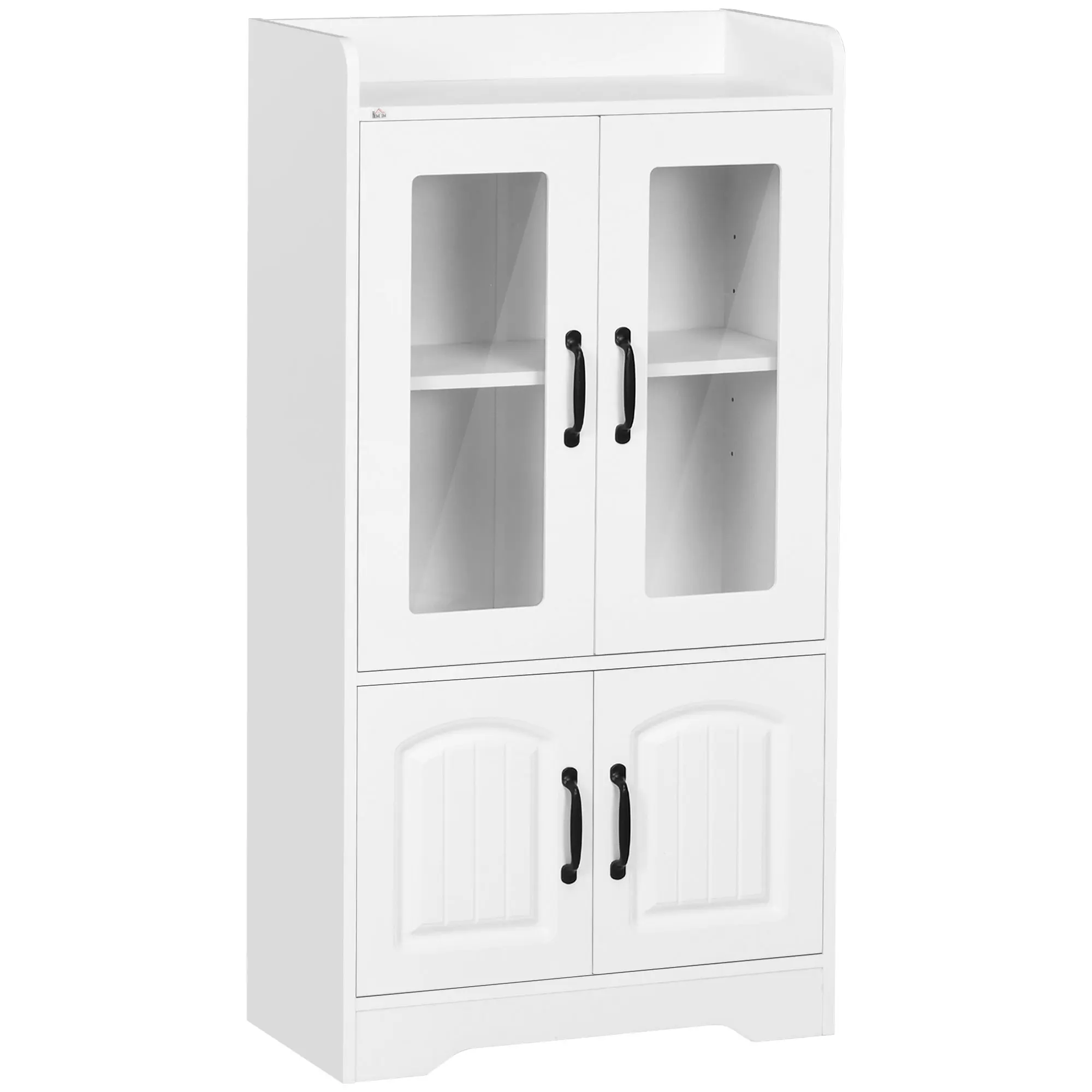 HOMCOM Vitrina de Salón con Puertas de Vidrio para Estudio 60x30x116 cm Blanco