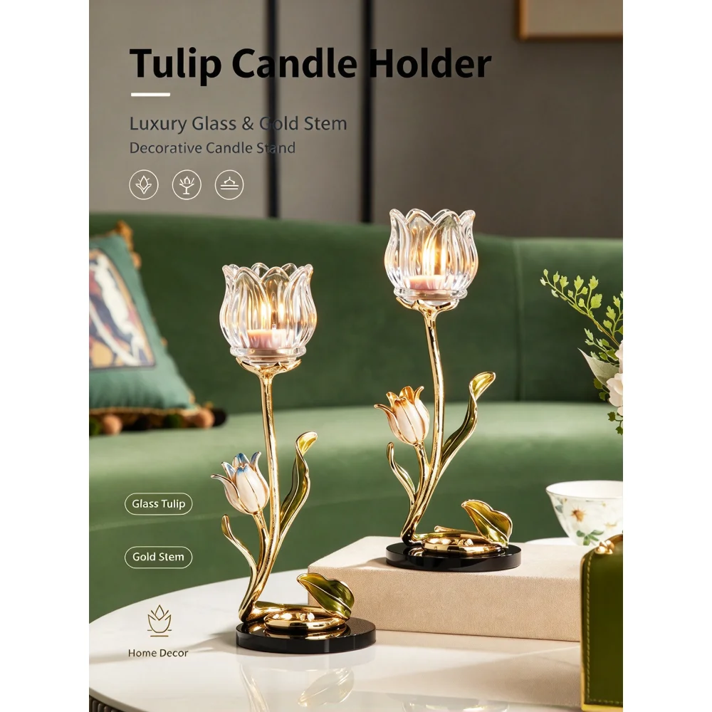 High Quality Light Luxury Creative Art Glass Aromatherapy Candle Holder French Romantic Table Ornament For Home Decor