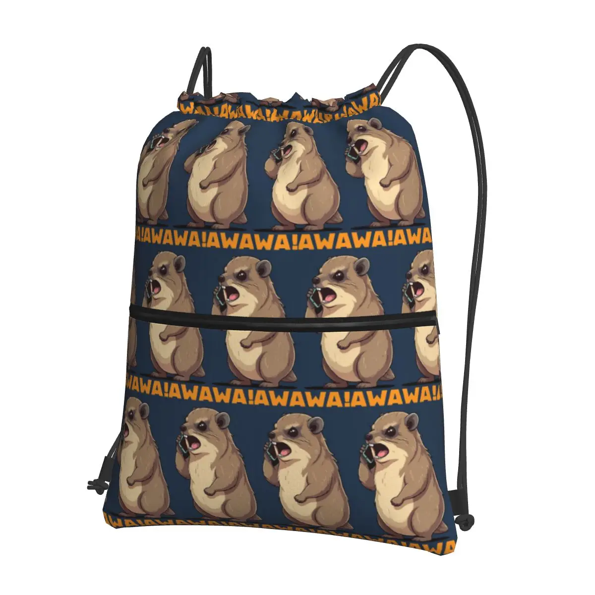 

Rock Hyrax Awawa On Phone Groundhog Dassi Рюкзаки Повседневные портативные сумки на шнурке Спортивная сумка Сумки для книг для мужчин и женщин Студентов