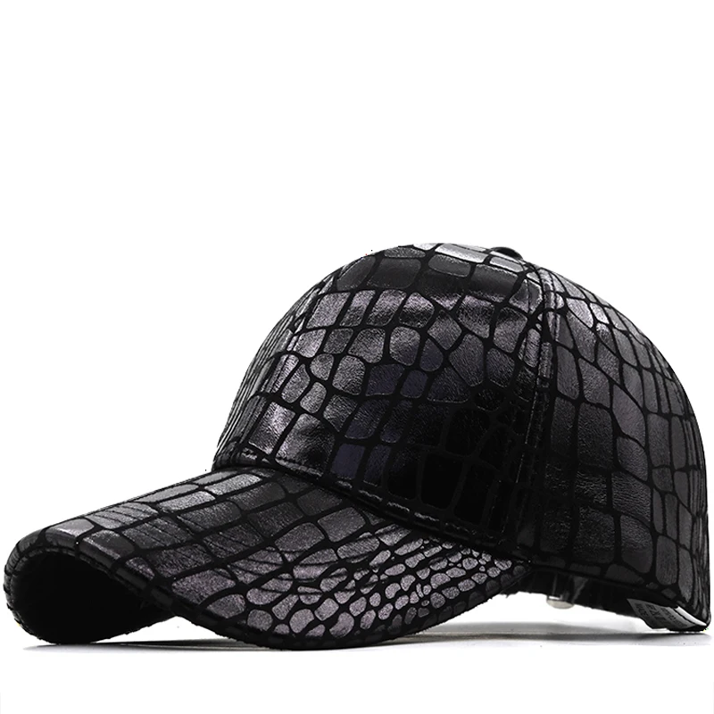 High Quality Snake Skin Print Leather Dad Hat Men Women Summer Baseball Cap Visor Caps Adjustable Bone Hats Gorras