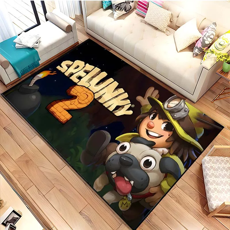 Classic Game Spelunky Patterned Floor Mat Rug 15 Size Living Room Bedroom Bedside Bathroom Floor Mat Game Room Man Cave Area Rug