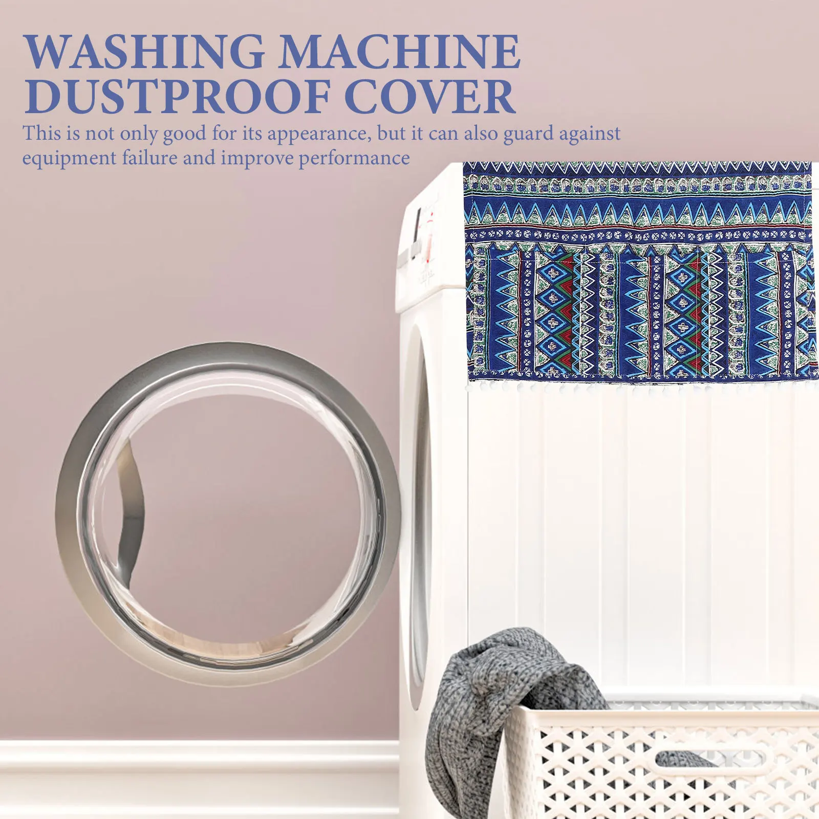 

Washing Machine Cotton Linen Fabric For Washer Fridge Appliance Protector Dust Cover Kitchen Home Decorative Cover