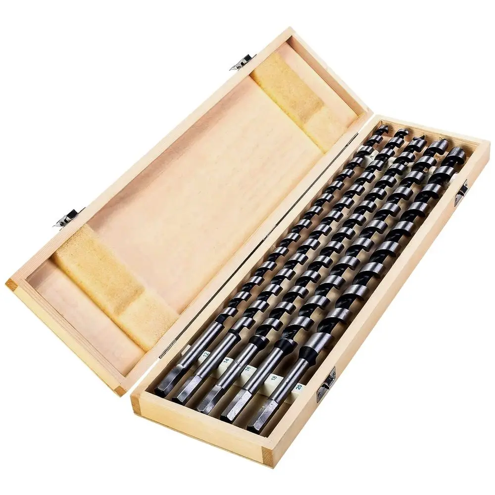 

Набор из 5 шнековых сверл для дерева, 460 мм (18 дюймов), с диаметром 12/14/16/18/20 мм, длинные, для глубокого сверления по дереву