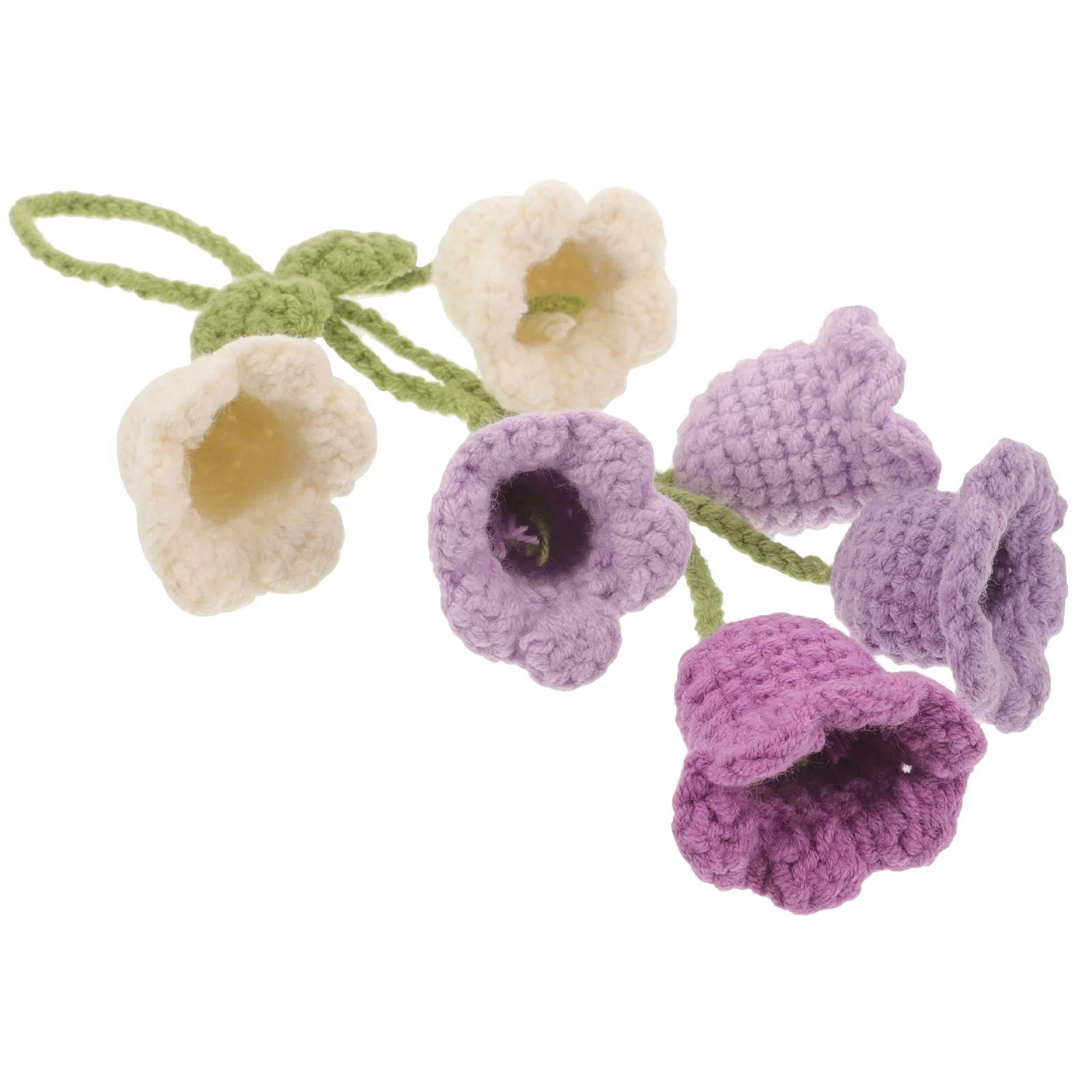 

6Pcs Car Mirror Hanging Accessories Cute Crochet Flower Decor Interior Aesthetic Ornament for Backpacks Desktops Gifts