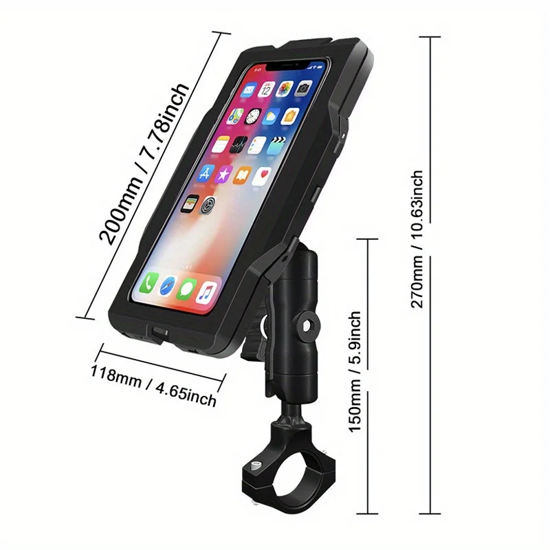 360 ° Rotatable Motorcycle Phone Holder Touch Screen Bicycle Phone Holder Rainproof  Shockproof Motorcycle Phone Support