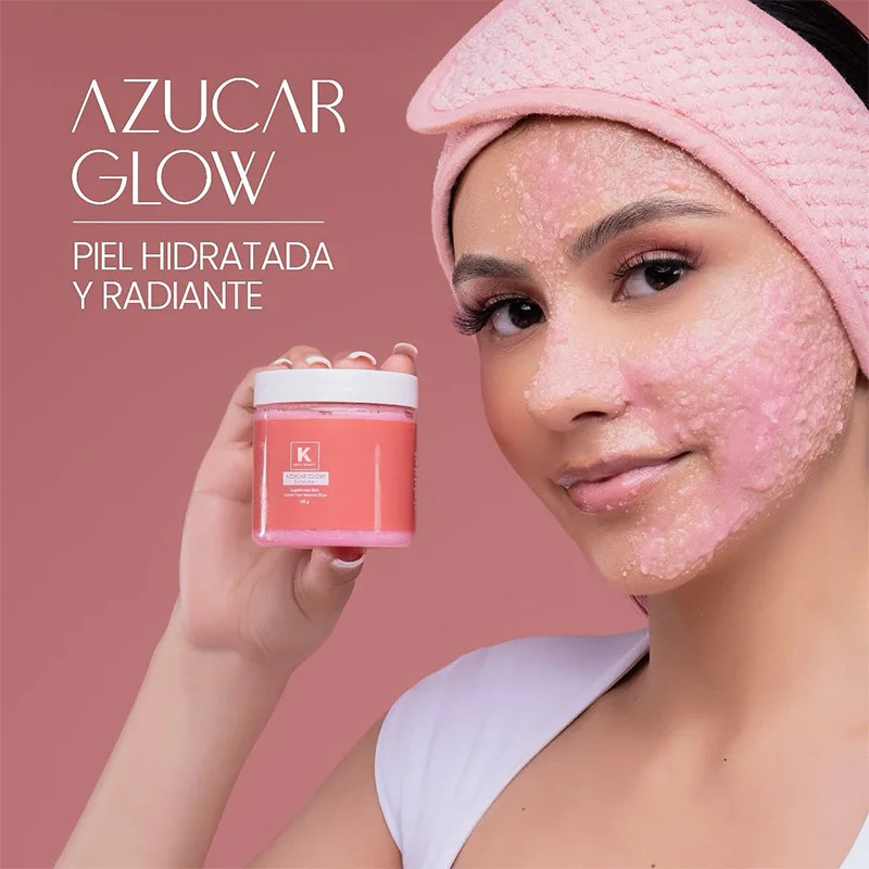 Azucar-exfoliante brillante para el rostro, exfoliante de azúcar, hidratación, iluminador, renovación celular, Control de aceite, brillo Natural, 100g