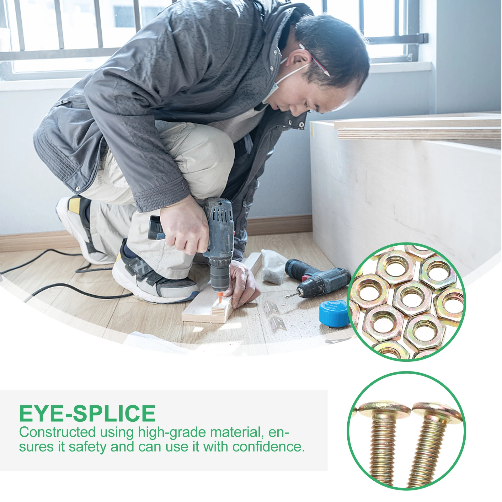 

Colored Nuts Furniture Legs Installation Screw Set Metal Sofa Couch Fixing Brown Alloy Simple Practical Sturdy Corrosion