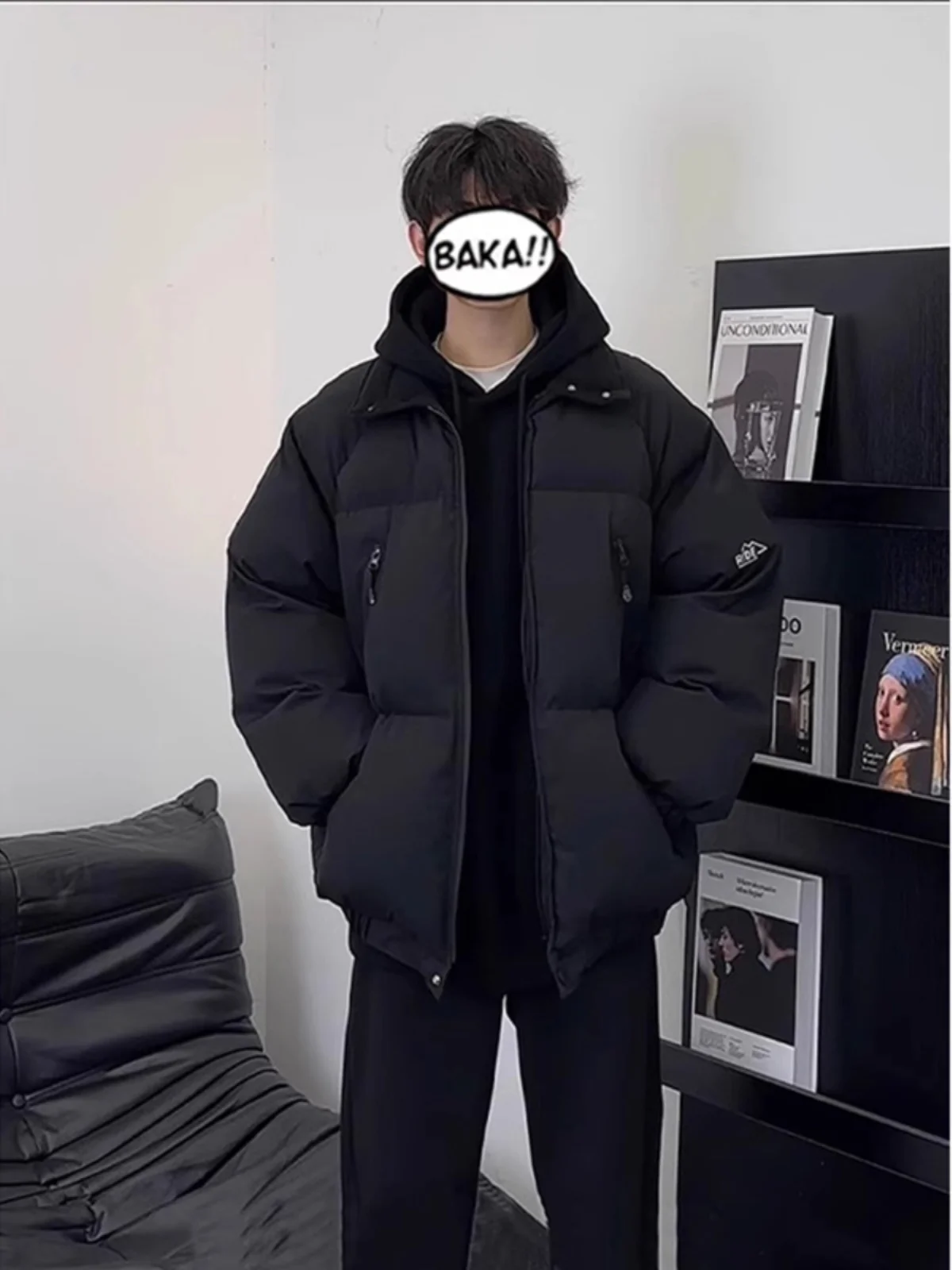 

Американская спортивная черная куртка-пуховик для мужчин: молодежная, модная, из хлопка, утепленная полиэфирным волокном, на молнии