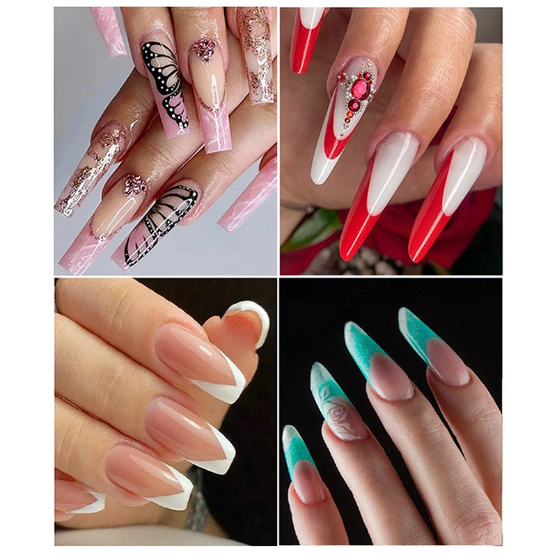 120 Pcs Nail False Tips Mould Quick Building Mold Tips Nail Dual Forms Finger Extension Nail Art Uv Building Uv Gel Tools Salon