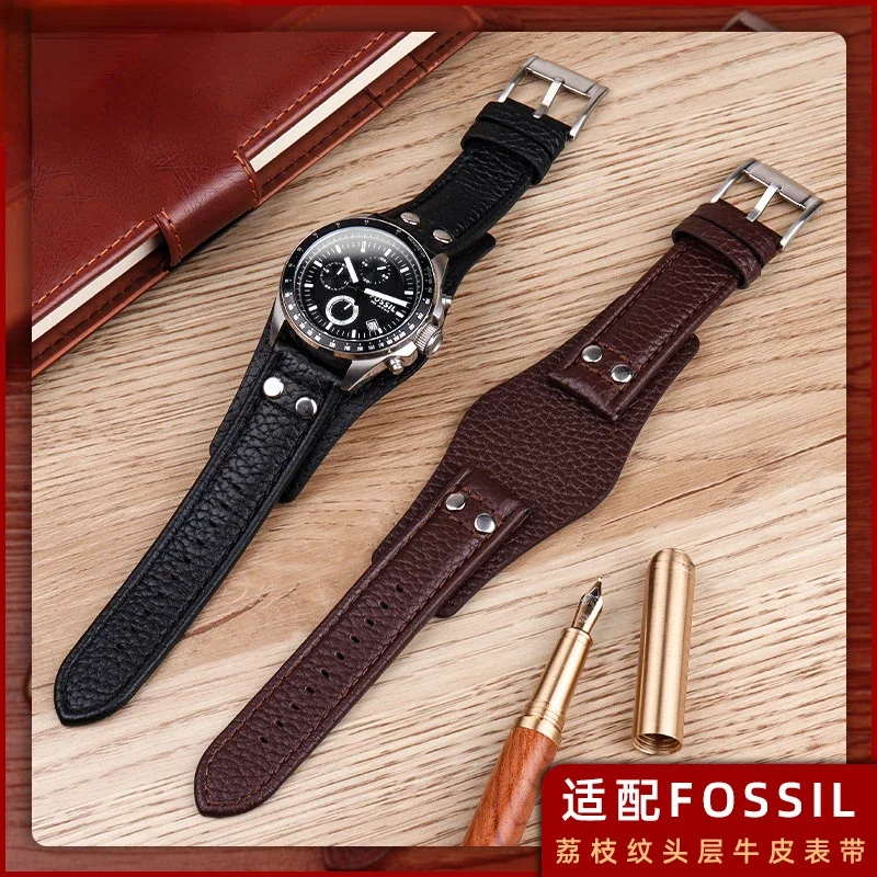 Genuine Leather Watch Band for Fossil Ch3051 Ch2564 Ch2565 Ch2891 Tray Soft Comfortable Men\'s Watch Band Accessories 22mm