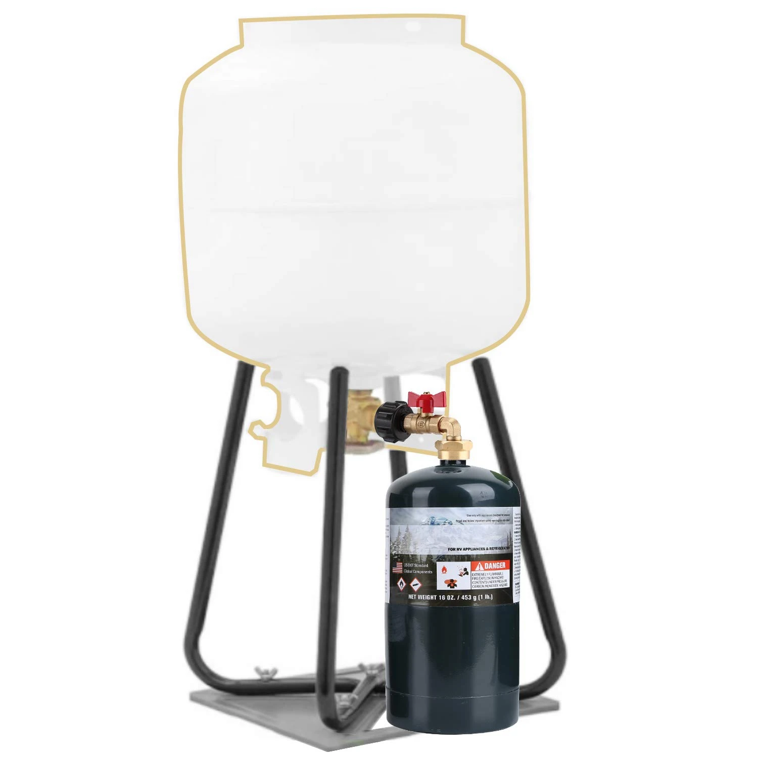 YANA50I QCC1 Propane Refill Elbow Adapter,90 Degrees Propane Refill Pressure Adapter With ON-Off Valve For 1LB Tank Cylinder