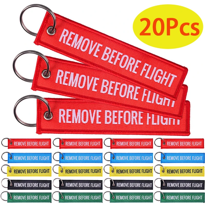 

20Pcs Keychain Remove Before Flight Aviation Gifts Tag Keychains for Motorcycles and Cars Key Fobs Chain Keychain Jewelry