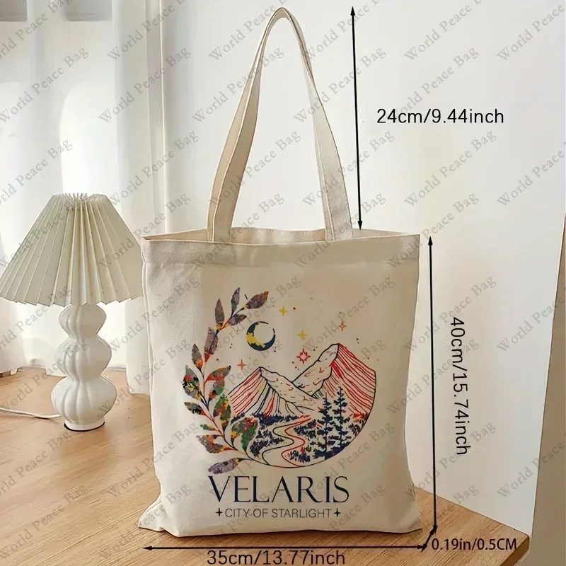 TW18 Velaris City Of Starlight Pattern Tote Bag, Casual Canvas Shopping  Shoulder