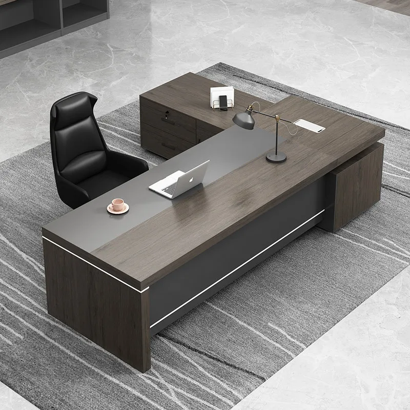 

cl-Office Boss Desk and Chair Set Simple Modern Executive Desk Complete Office Furniture Customizable No Assembly Required*