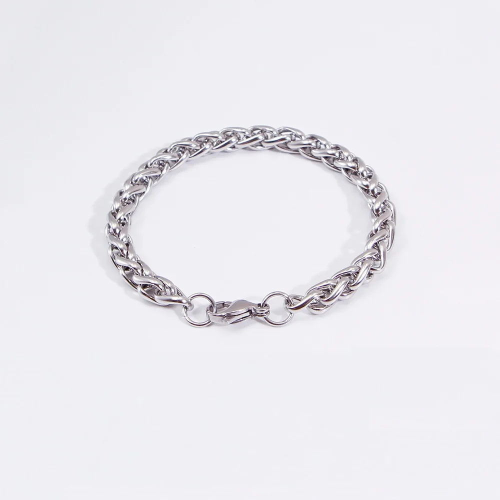 سوار سلسلة عارضة من الفولاذ المقاوم للصدأ للرجال والنساء ، 316L ، ملون ، ذهبي ، فضي ، لون أسود ، لا يتلاشى