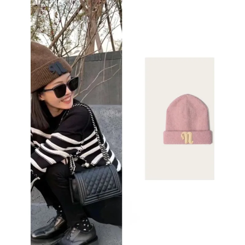 N@NU LUXURY Women's Woolen Hat Autumn and Winter Wrap Head Hat Cold Hats Warm Knitted Hat Bonnets for Women Beanie Female