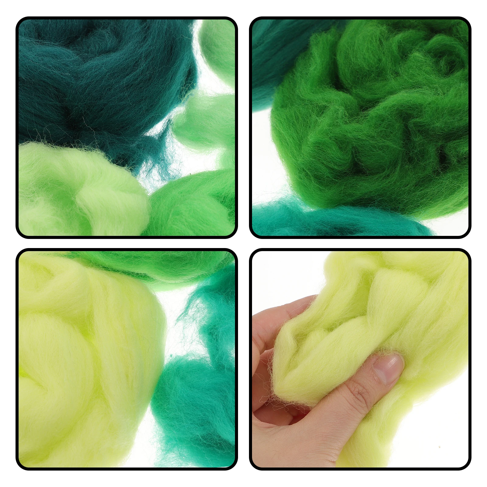 

8pcs Wool Roving Felt Crafts Animal H made Kit Green Portable Needle Felting Supplies Craft Making Set Diy Children Accessories