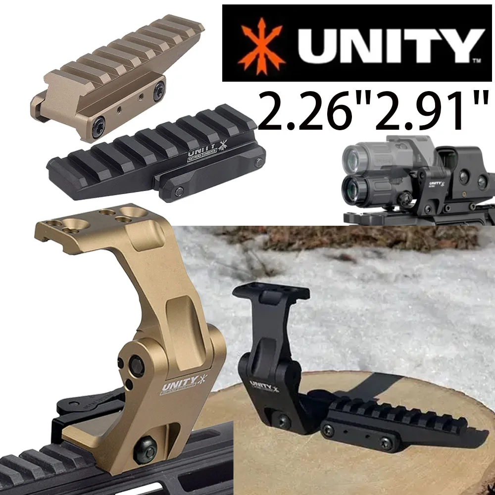 Support de montage tactique Unity FAST FTC OMNI Magnifier Riser 2,26'' 2,91'' pour lunette de visée pliable Eotech 558 G33 G43 G45 3X Airsoft