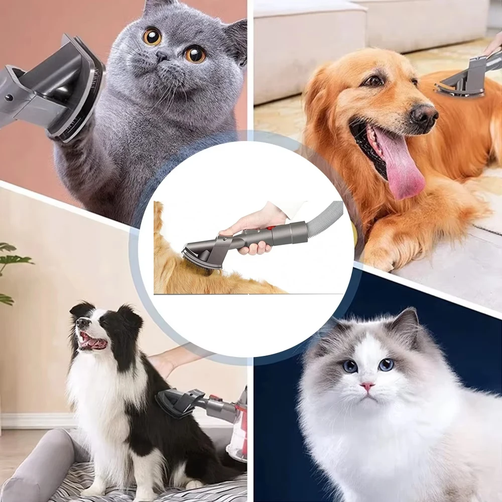 Dog Cat Pet Bed Brush Groom Tool Vacuum Parts For Dyson V6 V7 V8 V10 V11 V15 Vacuum Cleaner Accessories With Converter Tool