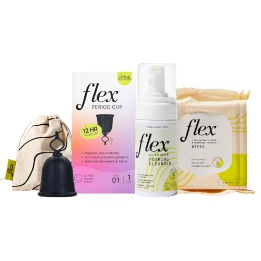 

Flex Cup with Cup 1, Foaming Cleanser, and 2-Packs of Wipes Flex Cup