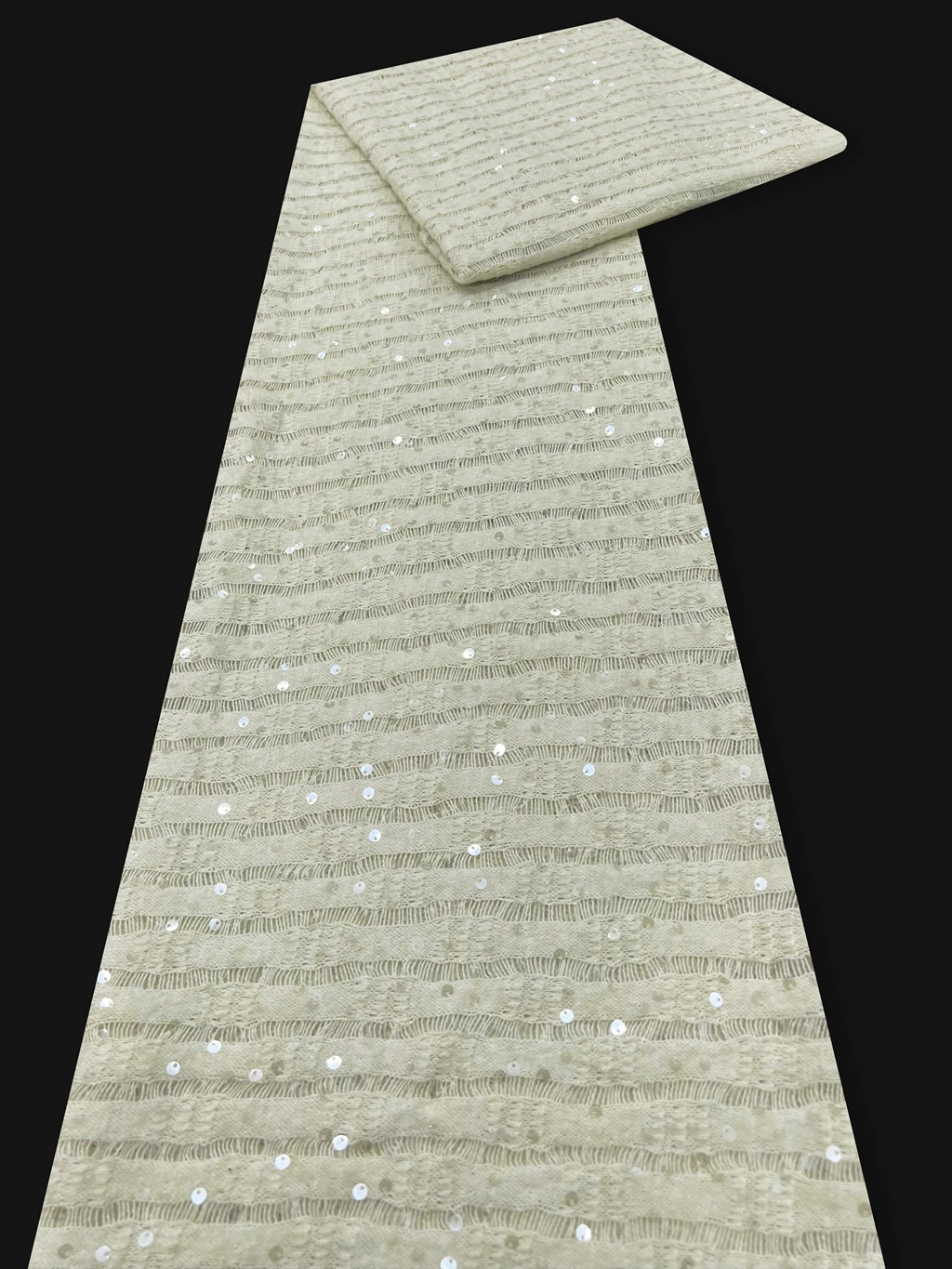 Tissu brodé de sequins 3D vert - Crystal Mesh Fabric avis et prix