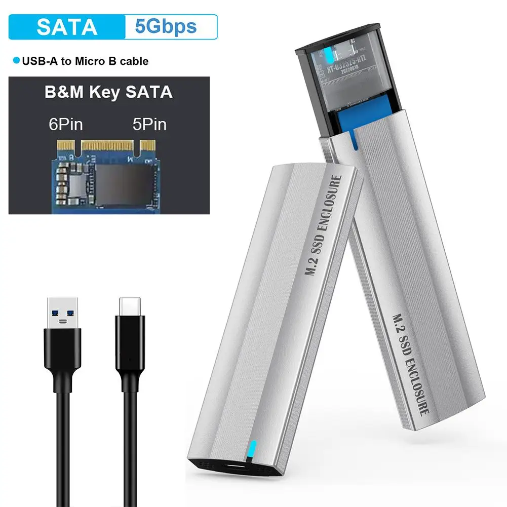 Алюминиевый корпус M.2 для USB NVMe SATA SSD, корпус для чтения твердотельных дисков USB3.1 TypeC M2 SSD, корпус Gen2 10 Гбит/с для ПК L H6V7