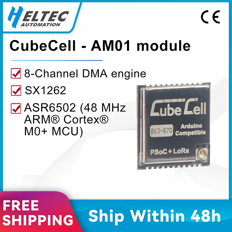 LoRaWAN CubeCell – AM01 Heltec Module (V2) Compatible with Arduino LoRa Module ASR6502 Transparent Transmission SX1262 LoRa ANT