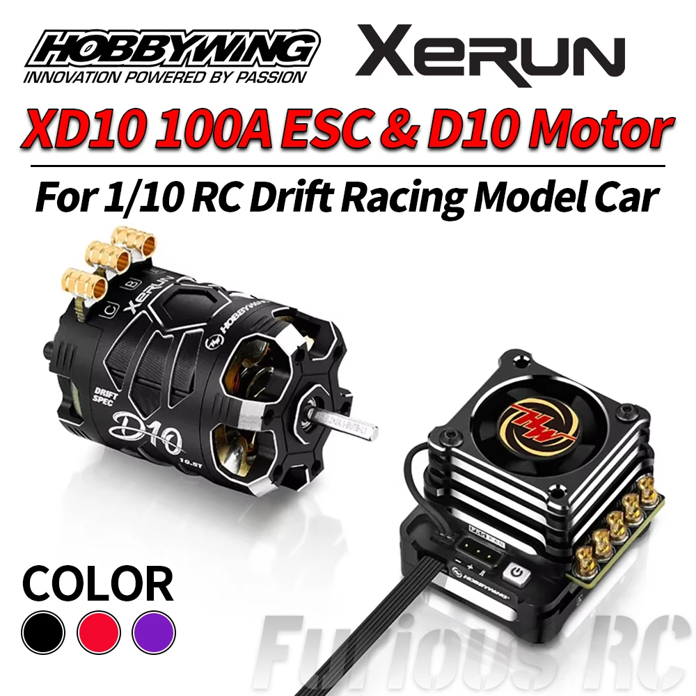 Hobbywing XERUN XD10 PRO ESC 100A & D10 Motor 10.5T/13.5T Sensored Brushless For 1/10 RC Drift Racing Model Car Accessories