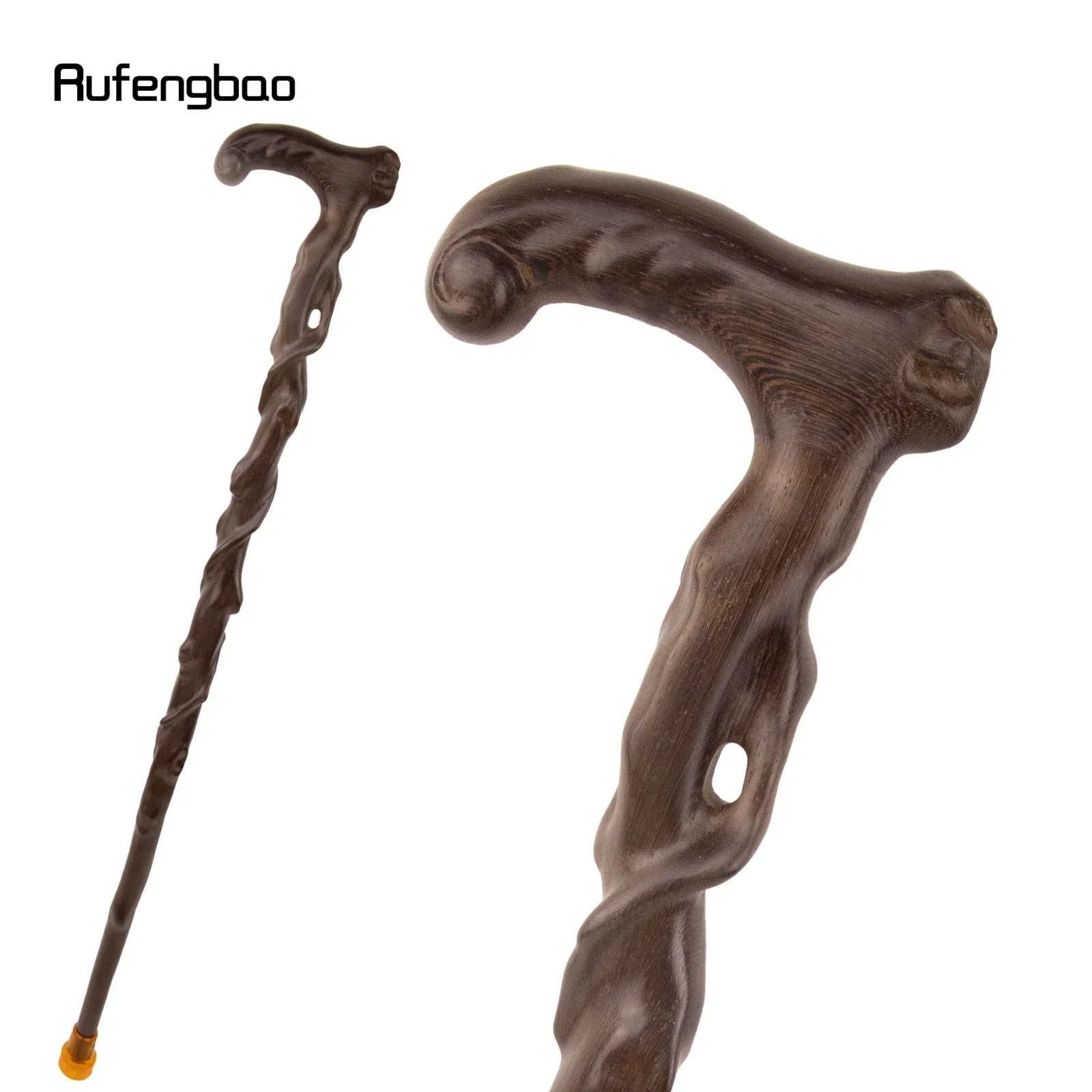 Brown Tree Root Wooden Single Joint Walking Stick Decorative Cane Mace Crutch Wand Crosier 93cm  Performance Stage Cane