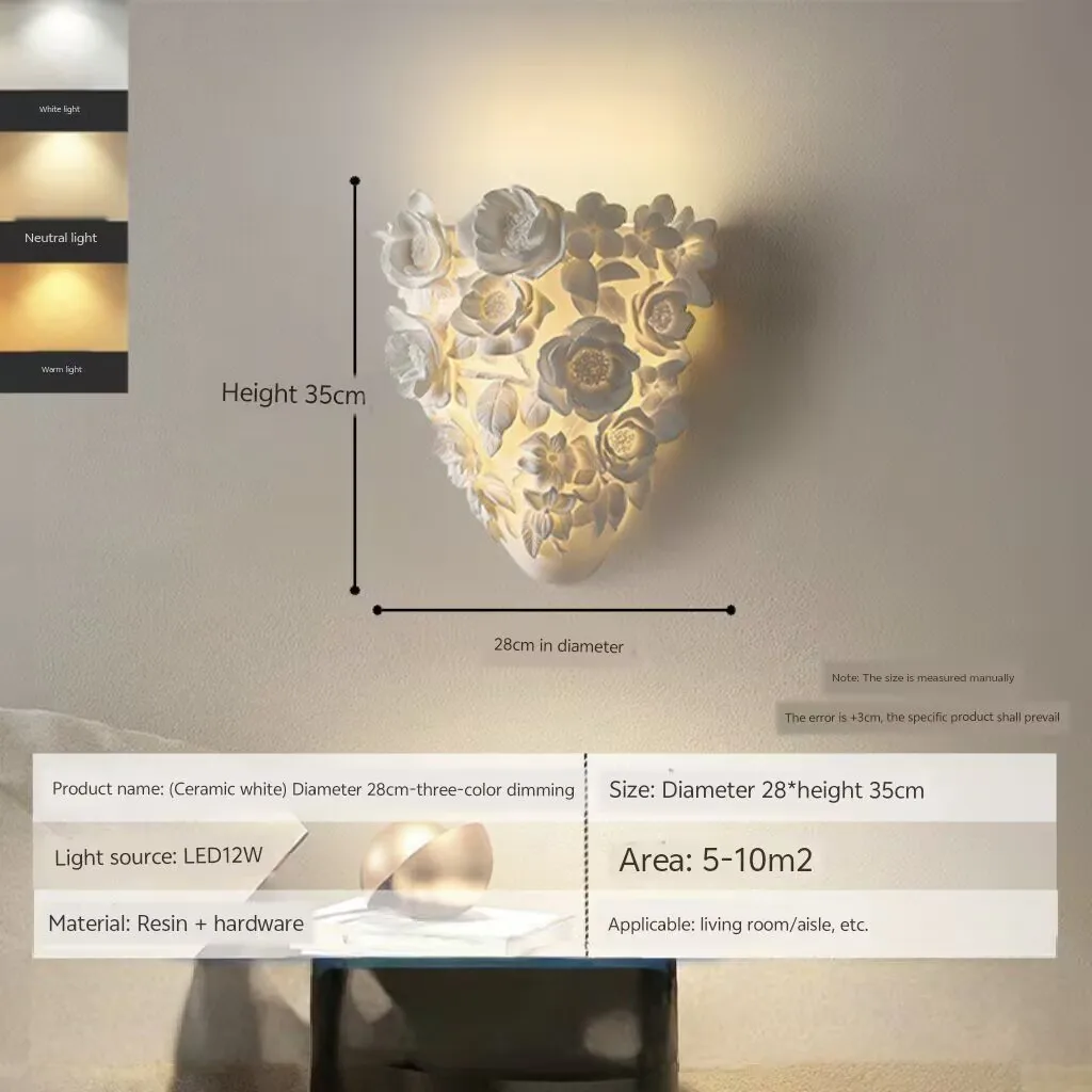 European style carved wall lamp, decorative lamp for the background wall of the living room, ambient light, eye friendly lamp.