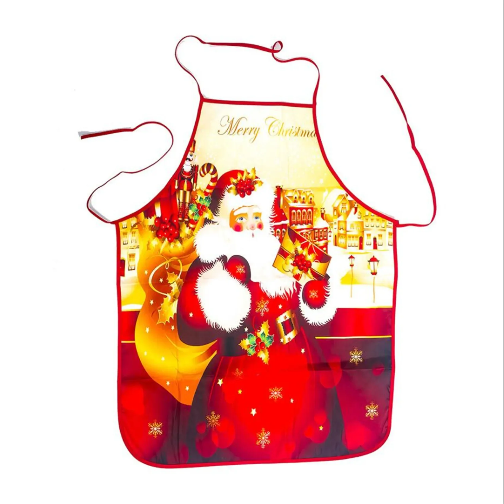 1PC Santa Claus Apron Christmas Tree Dinner Decoration Men and Women Home Kitchen Cooking Baking Oil-proof Apron