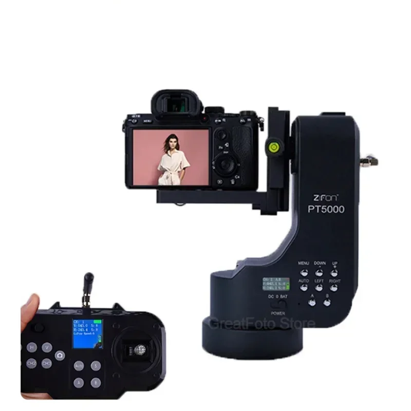 

Горячая ZIFON PT5000 автоматическая моторизованная вращающаяся панорамная головка с дистанционным управлением, панорамирование, наклон, видеоштатив, головка для полезной нагрузки 5 кг