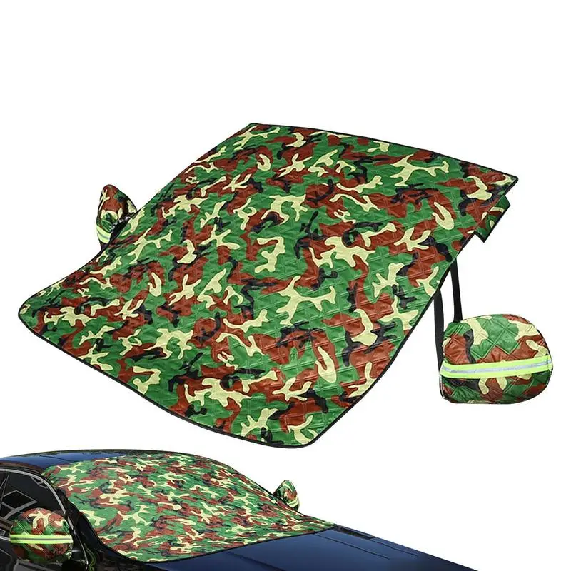 Windshield Snow Cover Winter Protector Shield Thick Heavy Duty Weatherproof Heat & Sag Proof With Side Mirrors Cover Car