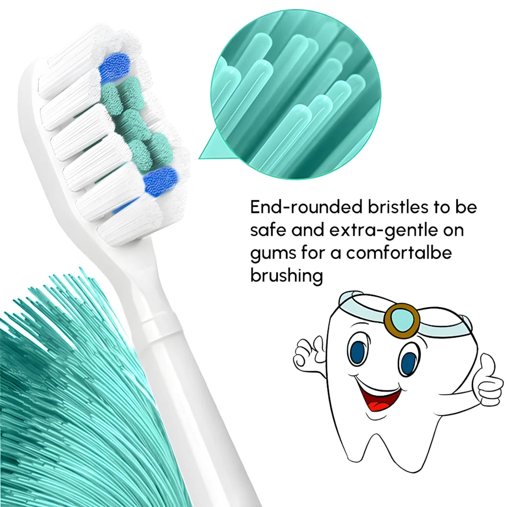 رؤوس فرشاة الأسنان البديلة المتوافقة مع رأس فرشاة الأسنان الكهربائية فيليبس Sonicare 1100 2100 4100 5100 5300 6100 7500