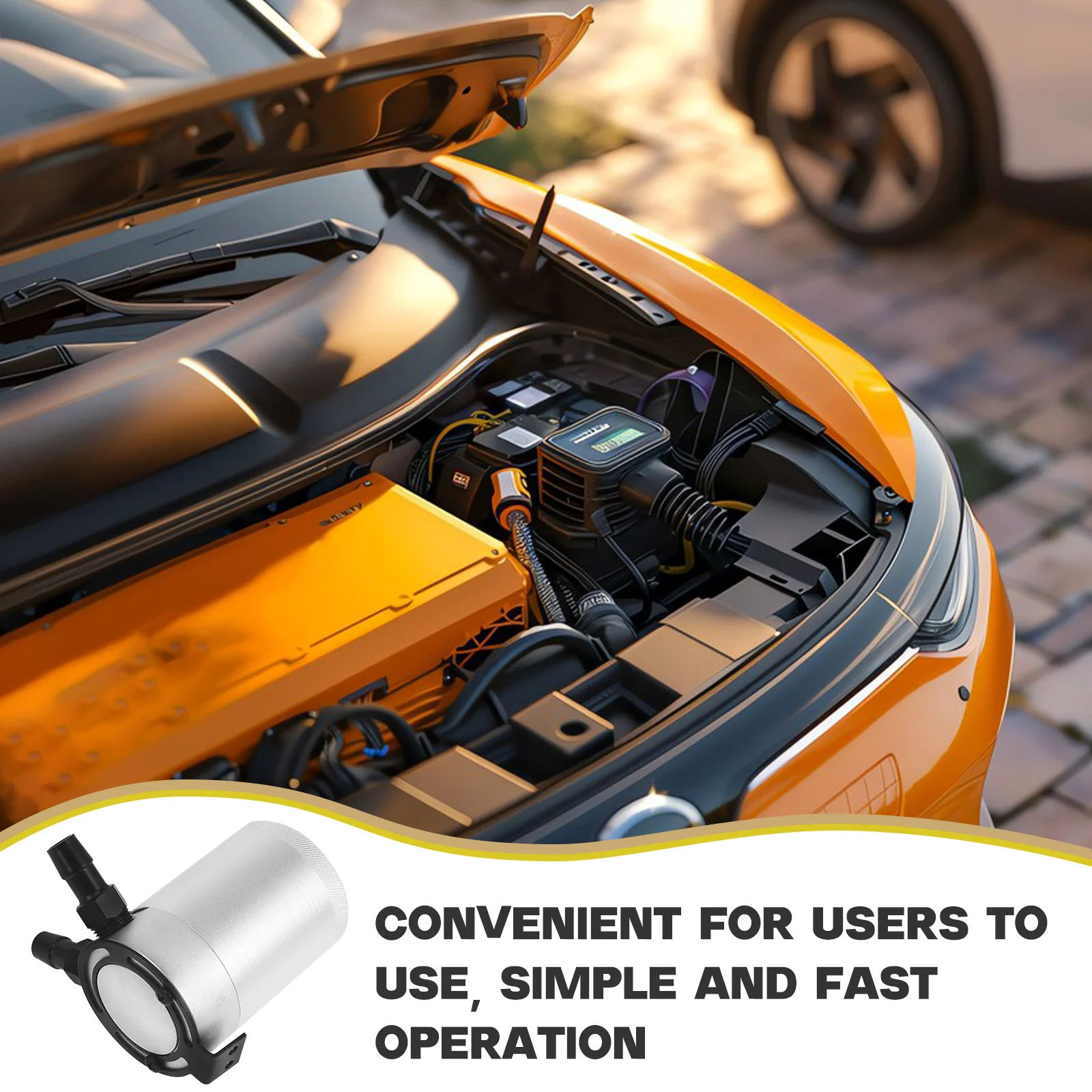 

1 set Can Kit 6061 Aluminum Baffled Engine Protection With Drain Valve Efficient Separation Car Oil Catch Tank Air Oil Separator