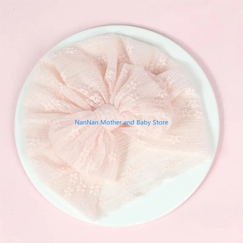 جميل الوليد طفلة الدانتيل قبعة مع القوس لينة وتنفس عمامة غطاء الرأس تنفس للمستشفى وارتداء اليومي