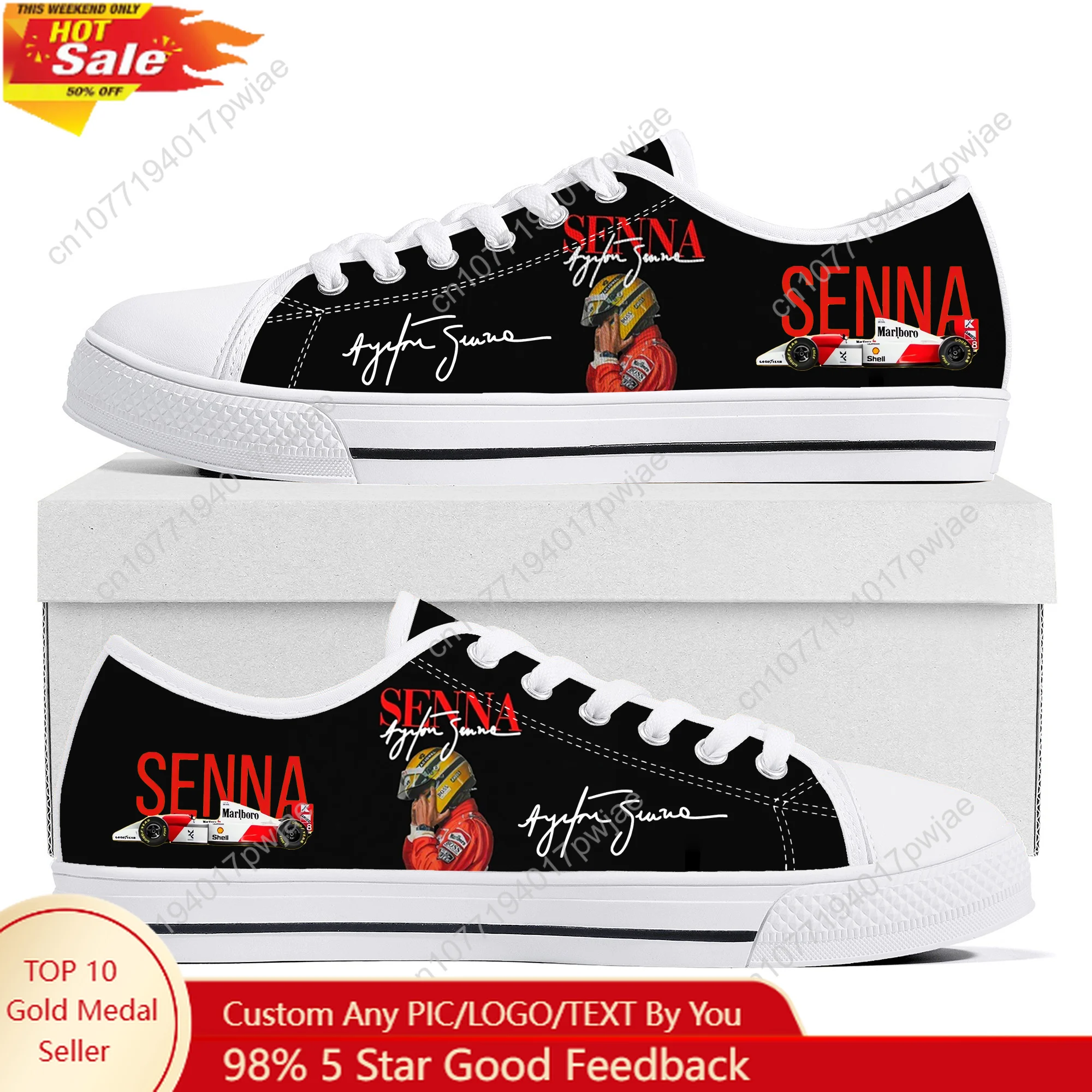 

Ayrton Senna racing graphics Low Top Lightweight Sneakers Mens Womens Teenager Canvas Sneaker Hiking Travel Casual Shoes