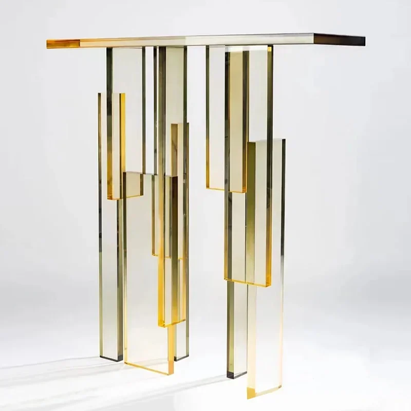 

Acrylic gradual change multi-color porch table strip case light luxury living room entrance corridor ultra-narrow modern simple