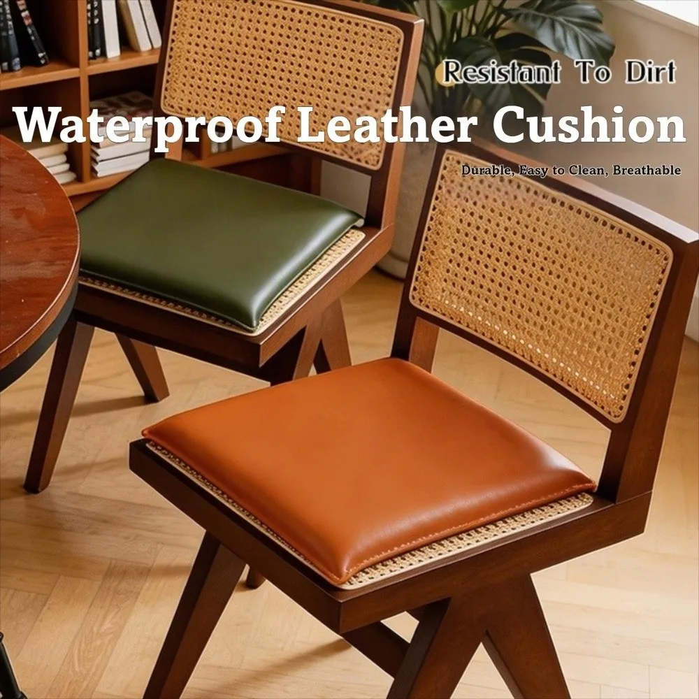40×40cm Leather Seat Cushion 3cm Thick High Resilience Seat Cushion Pad Memory Foam PU Leather Dining Chair Cushion