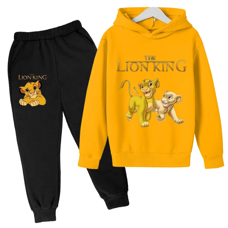 

Simba Lion King Printed Kids Hooded Sweatshirt Boys and Girls Sweatshirt Two-Piece Set 2-12 Years old Casual Fashion Street Set