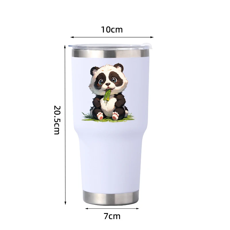 

Cute Cartoon Panda 30 oz Car Ice King Beer Cup 304 Stainless Steel Customizable Text and Image LOGO