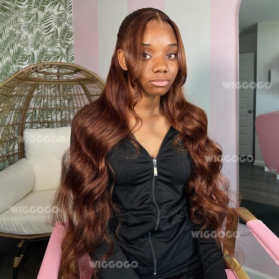 

Объемная волна Шоколадно-коричневый 13X6 Парики из натуральных волос Hd Кружевной фронтальный цветной парик 13X4 30 36 дюймов Бразильские предварительно выщипанные передние парики