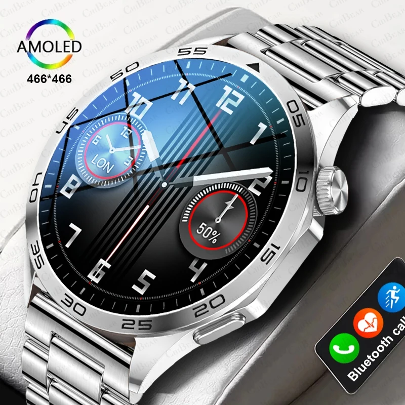 Reloj inteligente con GPS para hombre, pulsera con seguimiento de movimiento, Pantalla AMOLED HD de 466x466, monitoreo de la salud, llamadas por Bluetooth, resistente al agua, novedad de 2024