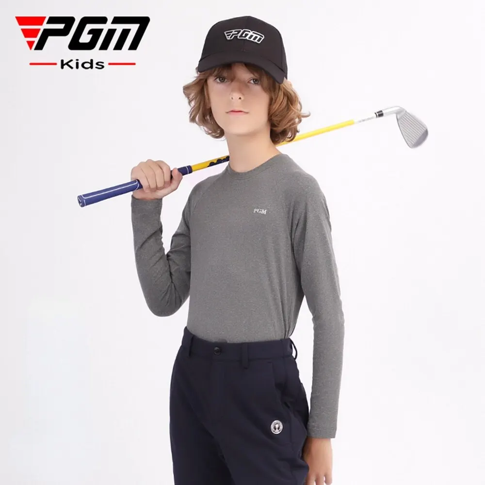 

PGM Autumn Winter Boys Shirt Long Sleeve Golf Clothing Keep Warm Outdoor Sports Bottoming-Shirt Ladies Slim Fit T Shirts