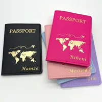 Linda funda de pasaporte personalizada para mujer con nombres grabados por pasaporte para parejas