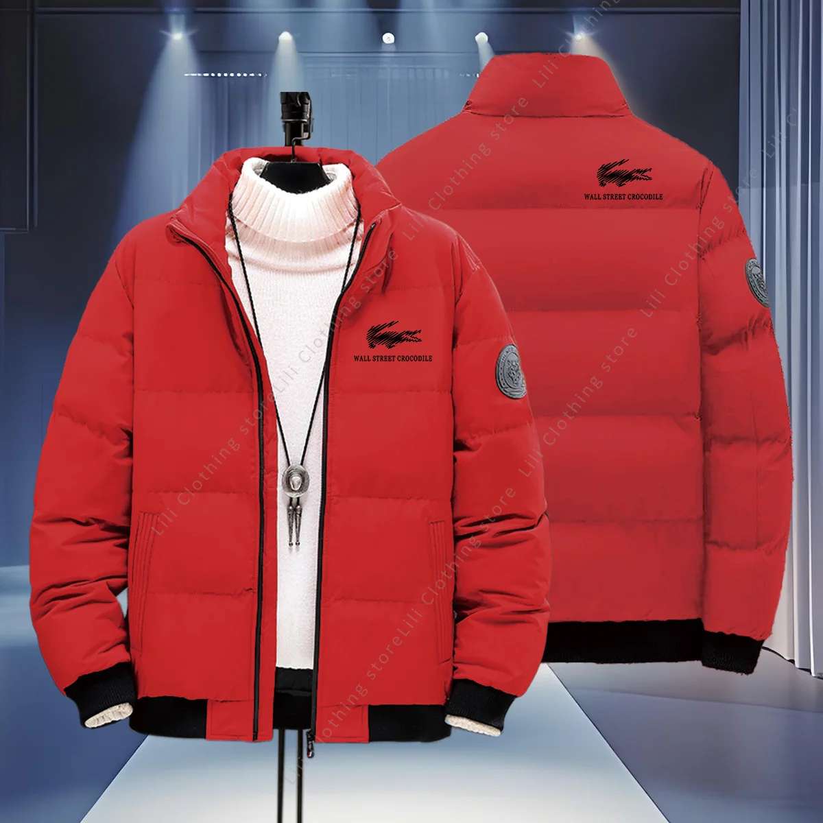 جدار الشارع التمساح معاطف الشتاء الرجال سترات منتفخة سميكة الدافئة Bomber جاكيتات سترات أسفل السترات الرجال جواكت شتوية جديد #3